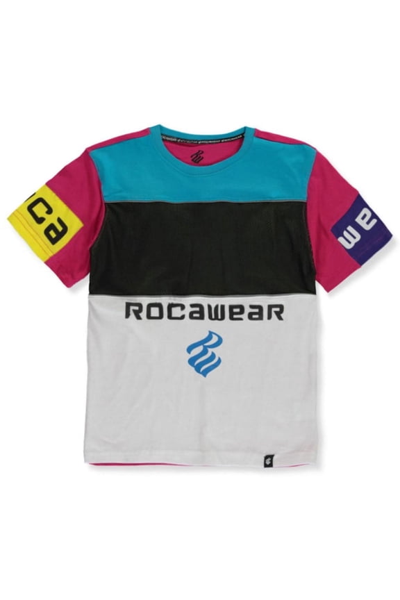 Toddler Boys' Short-Sleeve Reflective-Trimmed Colorblock T-Shirt (White)