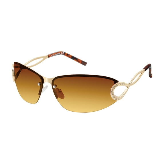 Rocawear Women's R3265 Metal UV400 Protective Glitz Oval Fashion Sunglasses, 68mm
