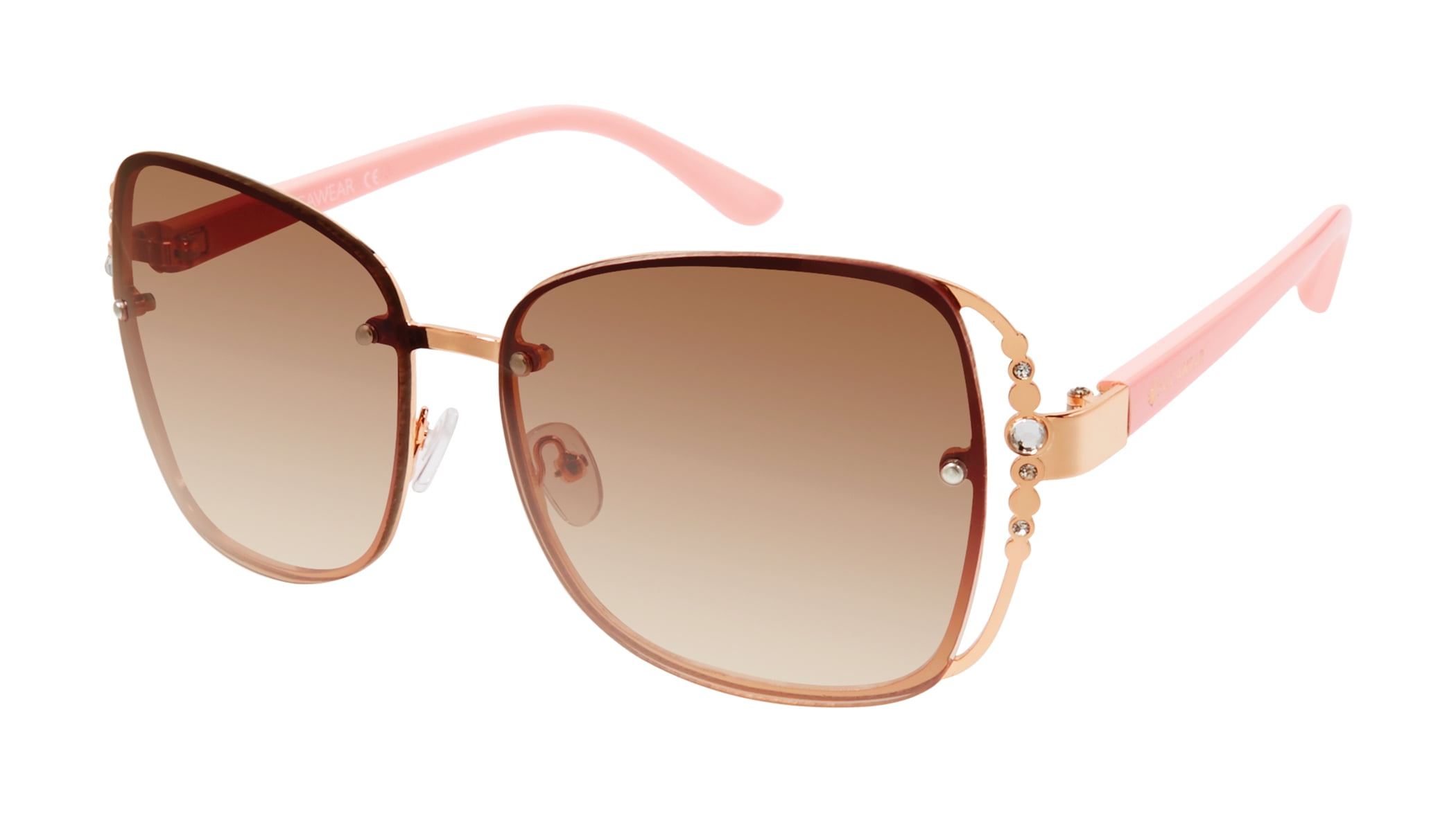 Rocawear Women's Square Metal Fashion Sunglasses UV400 Rhinestone