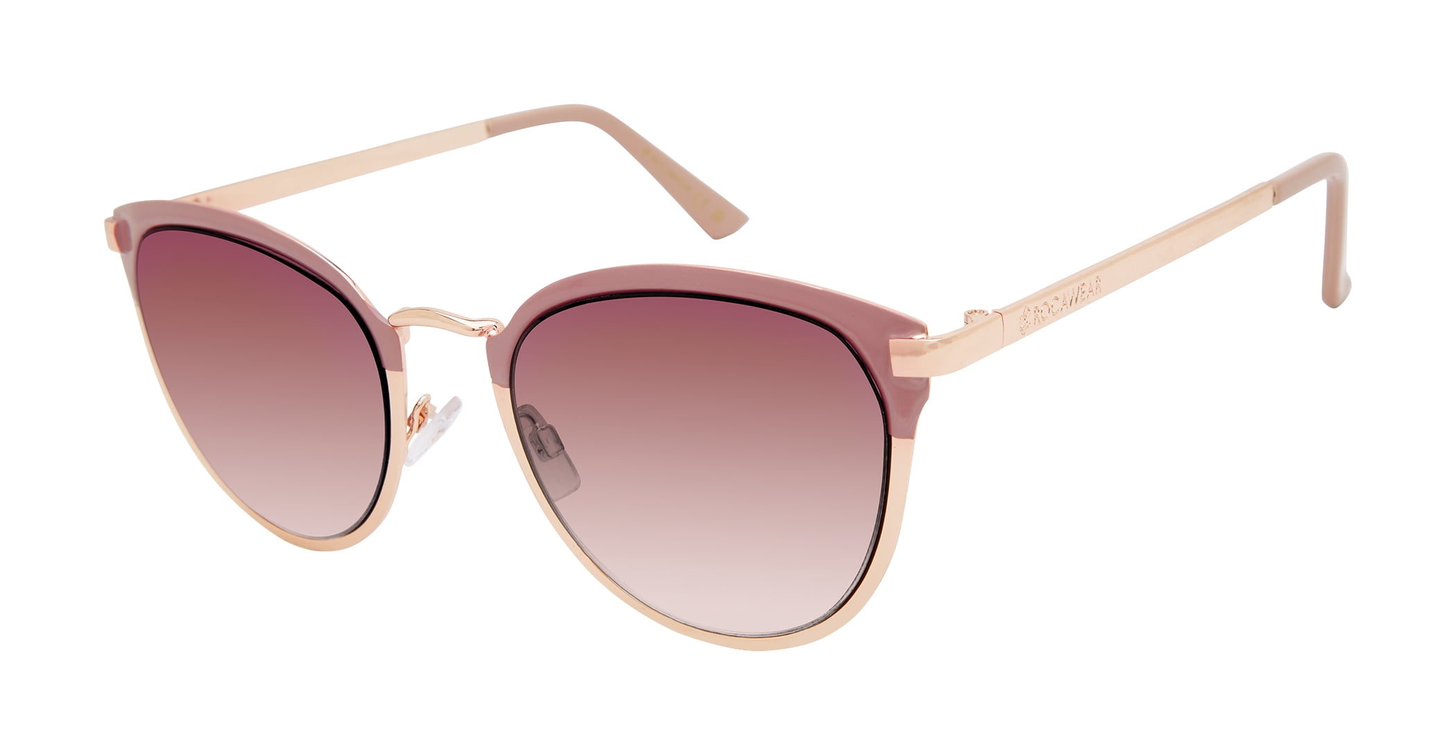 Rocawear Women's R3364 Vintage Metal UV400 Protective Round Cat Eye Fashion Sunglasses, 55mm