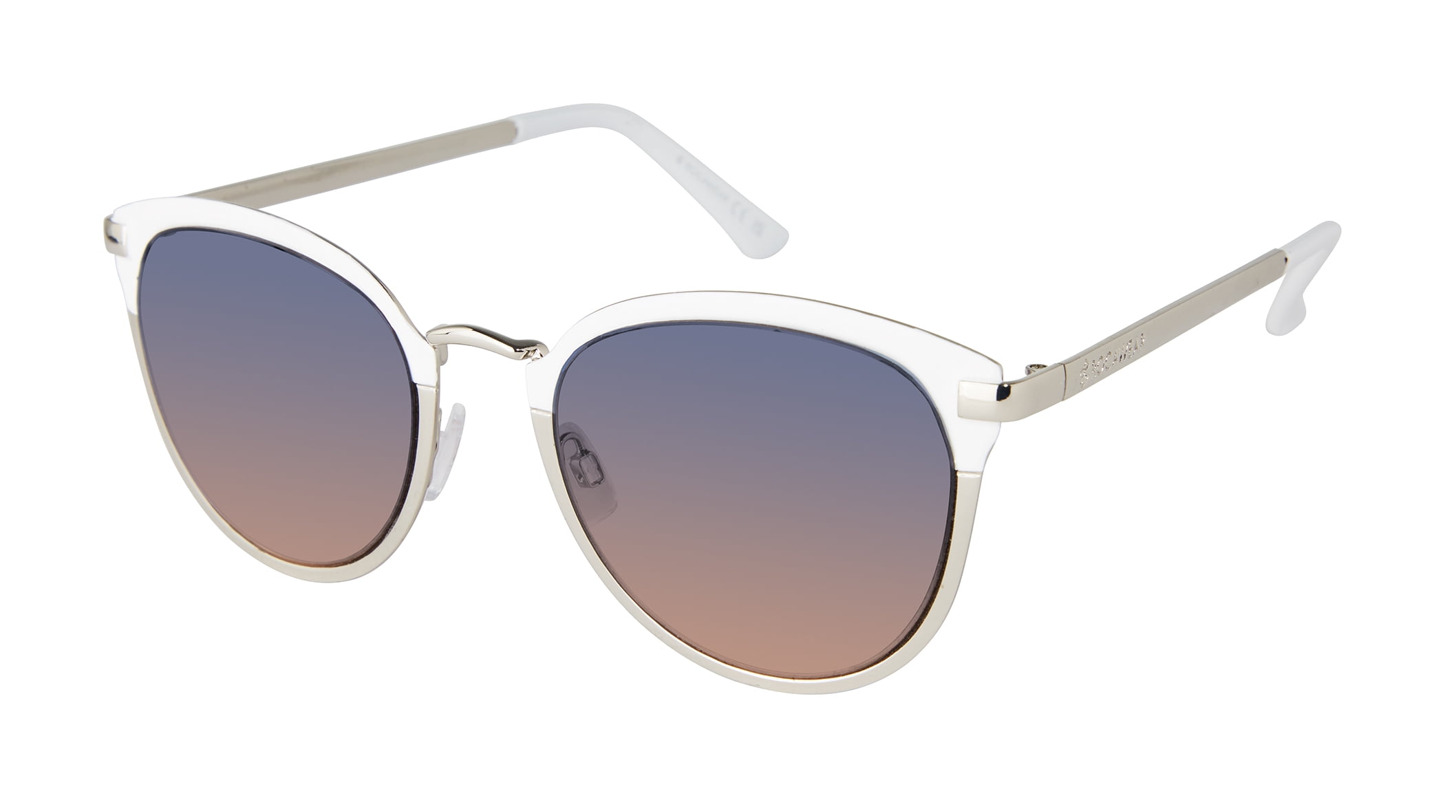 Rocawear Women's R3364 Vintage Metal UV400 Protective Round Cat Eye Fashion Sunglasses, 55mm
