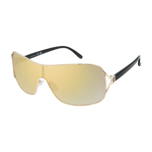 Rocawear Women's R3387 Vented Metal UV400 Protective Shield Rectangular Fashion Sunglasses, 134mm