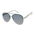 thumbnail image 1 of Rocawear Women's R3408 Semi Rimless Metal UV400 Protective Aviator Pilot Fashion Sunglasses, 62mm, 1 of 6