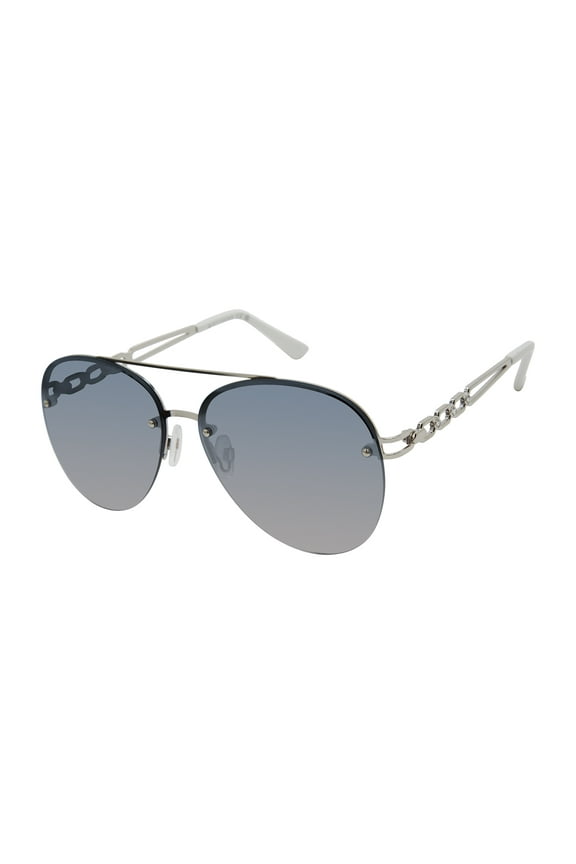 Women's R3408 Semi Rimless Metal UV400 Protective Aviator Pilot Fashion Sunglasses, 62mm