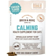 Rocco & Roxie Calming Crunchy Chews for Cats, Chicken Flavor, 3.7 oz