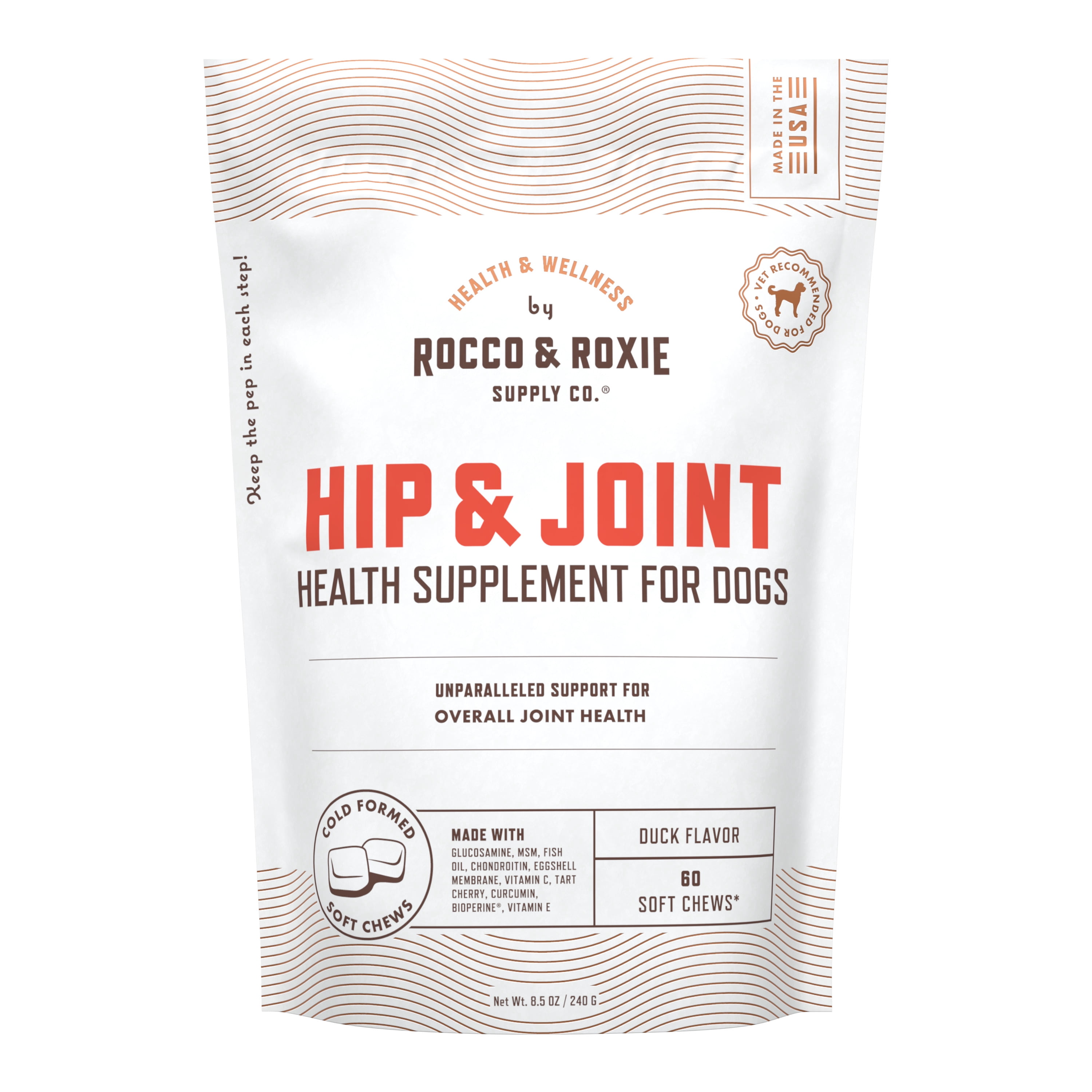 Rocco & Roxie Joint Supplement for Dogs, Glucosamine Hip and Joint Chews, Dog Joint Supplement Large & Small Breed, Senior Dog Vitamins to Support Mobility, Chondroitin, MSM, Health Supplies 60 ct