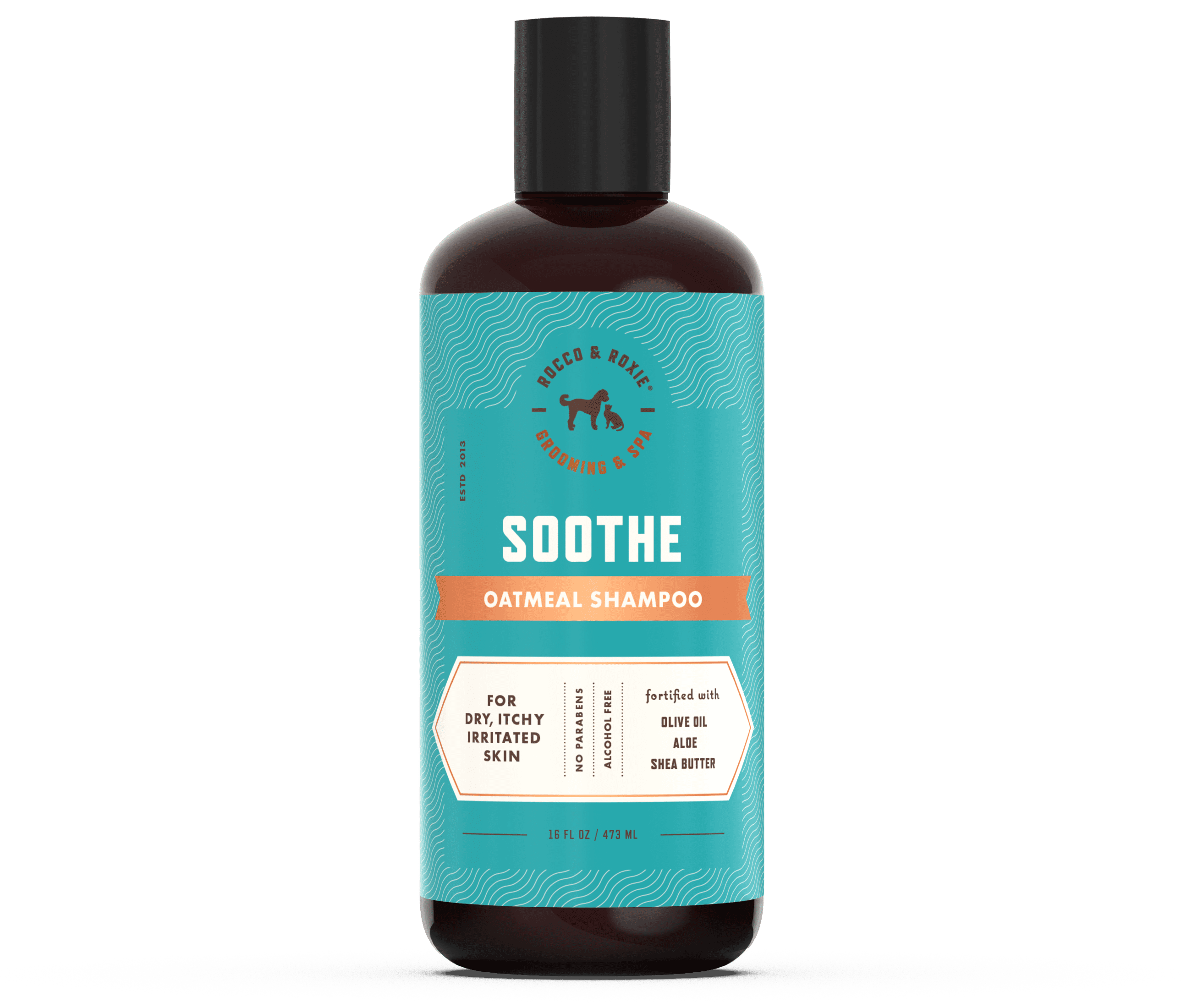 Rocco & Roxie Soothe Dog Oatmeal Shampoo for Dry Itchy Skin, Fortified with Natural Oils, 16 oz