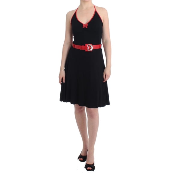 Roccobarocco Elegant Black Palladio Knee-Length Dress