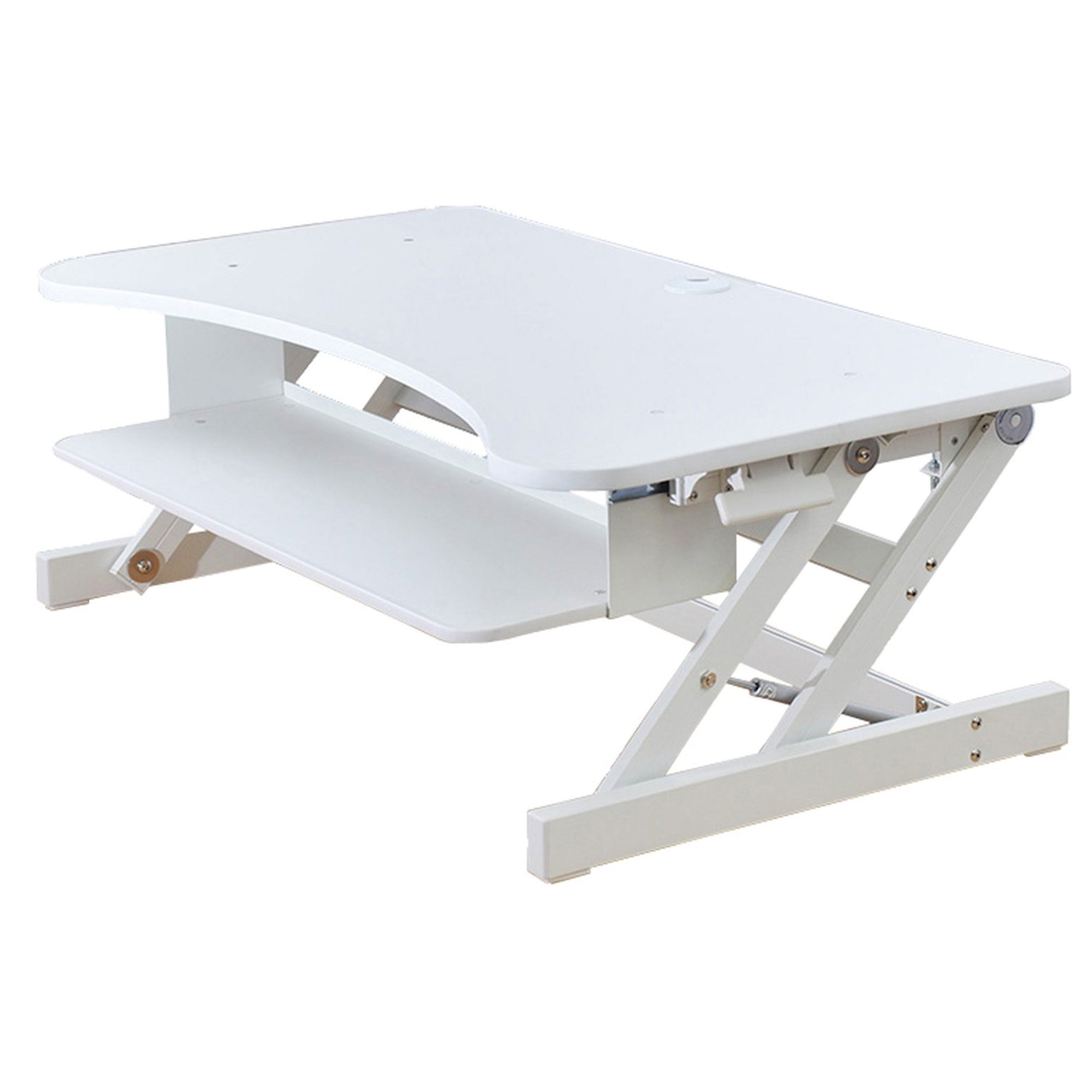 Rocelco Standing Desk Converter 37.5 Inch Deluxe Adjustable Riser, White