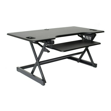 Rocelco Standing Desk Converter 46 Inch Deluxe Adjustable Riser, Black