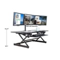 thumbnail image 1 of Rocelco 46" Large Height Adjustable Standing Desk Converter | Quick Sit Stand Up Triple Monitor Riser | Gas Spring Assist Computer Workstation | Retractable Keyboard Tray | Black (R DADRB-46), 1 of 7