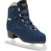 Roces Caje Reinforced Synthetic Upper Female Ice Skate, Blue/Gold, 8