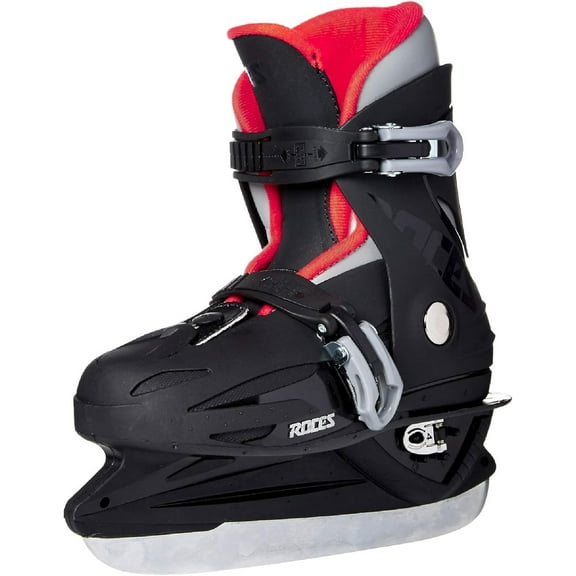 Roces Kid's Unisex Children MCK II Adjustable Carbon Steel Hockey Blade Ice Skates with Two Micrometric Memory Buckles Closure