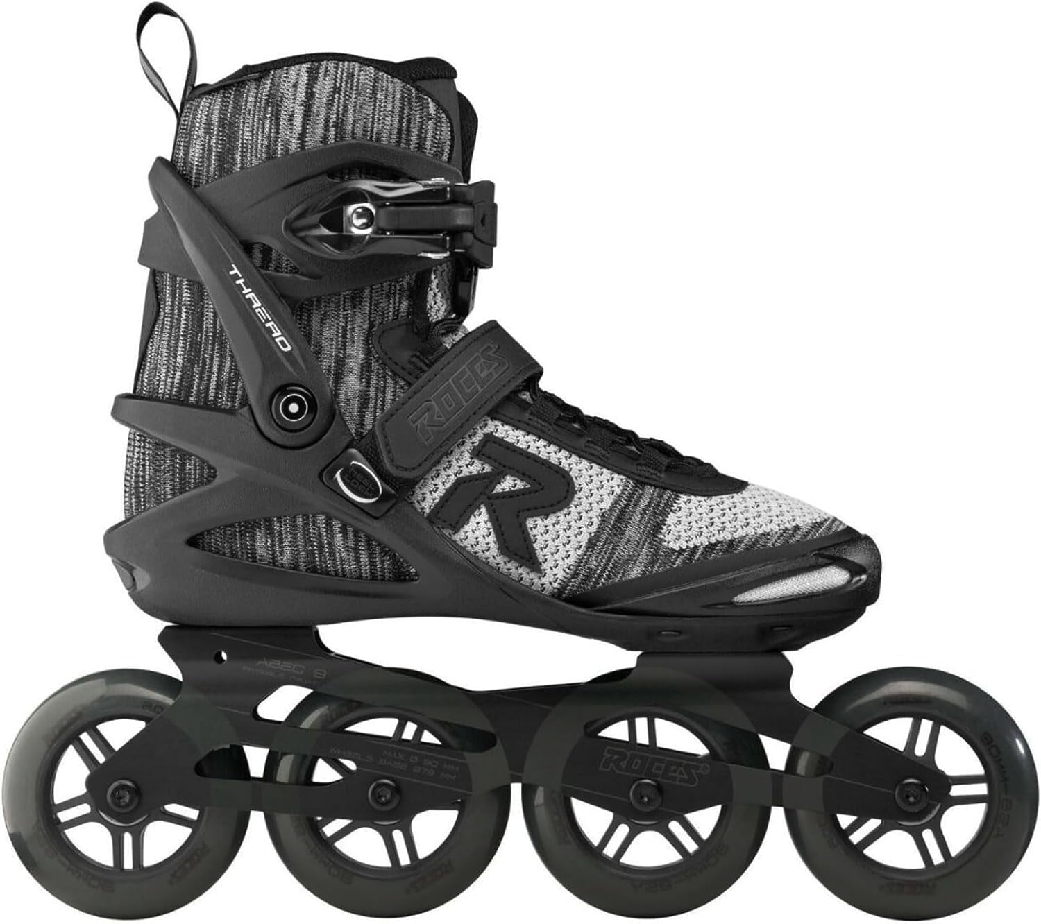 Roces Men's Thread TIF Lightweight Breathable Adjustable Fitness Ecology Outdoor 4 Wheel Inline Racing Skates with Easy Entry System & & Secure Closure, Supplied with Brake, Salt-N-Pepa, 10