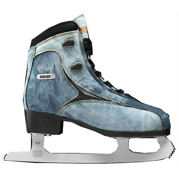 Roces Women's Denim Glamour Figure Ice Skates Lace-Up Superior Italian Navy (6)