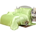 thumbnail image 1 of Roch Linen Silk Satin Comforter King/Cal King | Box Stitched | 300 GSM | Down Alternative Comforter | Luxurious Hotel Quality Quilt | Machine Washable | Ultra Soft Fluffy Bedding (Sage), 1 of 6
