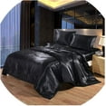 thumbnail image 1 of Roch Linen Silk Satin Comforter King/Cal King | Box Stitched | 300 GSM | Down Alternative Comforter | Luxurious Hotel Quality Quilt | Machine Washable | Ultra Soft Fluffy Bedding (Black), 1 of 6
