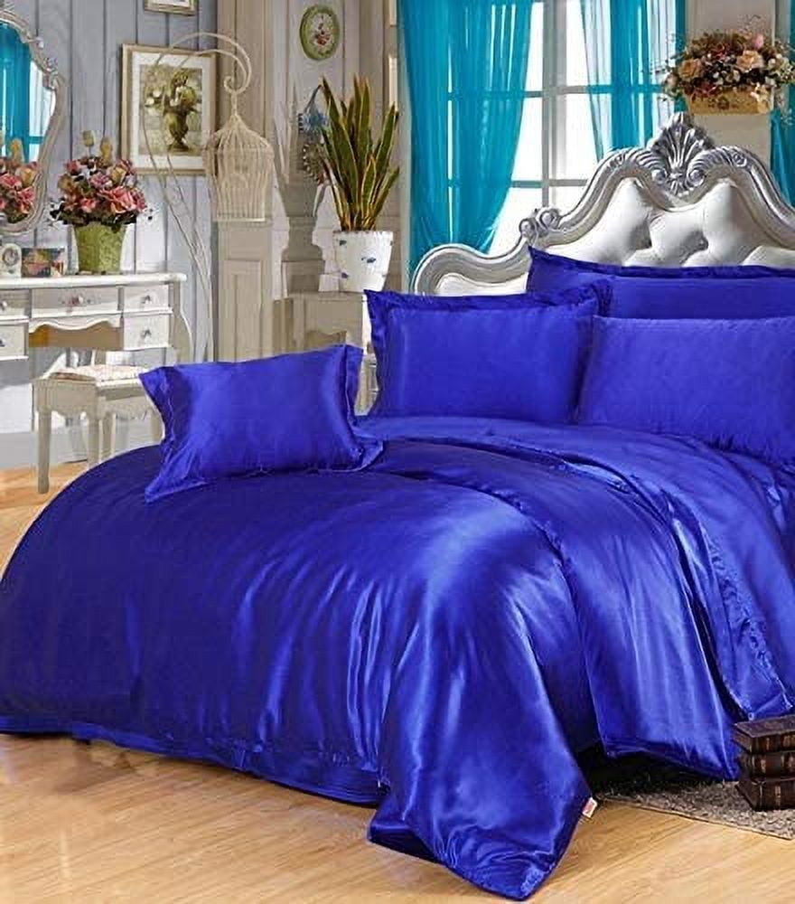 Elegant Comfort 3-Piece Sherpa Comforter Set – Reversible Pinch Pleat Design, Queen, Pacific Navy