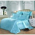 thumbnail image 1 of Roch Linen Silk Satin Comforter Twin/Twin XL | Box Stitched | 300 GSM | Down Alternative Comforter | Luxurious Hotel Quality Quilt | Machine Washable | Ultra Soft Fluffy Bedding (Sky Blue), 1 of 6