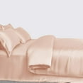 thumbnail image 1 of Roch Linen Silk Satin Comforter Twin/Twin XL | Box Stitched | 300 GSM | Down Alternative Comforter | Luxurious Hotel Quality Quilt | Machine Washable | Ultra Soft Fluffy Bedding (Peach), 1 of 6