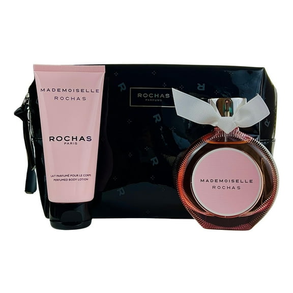 Rochas Rochas Mademoiselle 3 Pc. Gift Set for Women EDP SPR 3 oz + Toiletry Pouch + B/L 3.3 oz