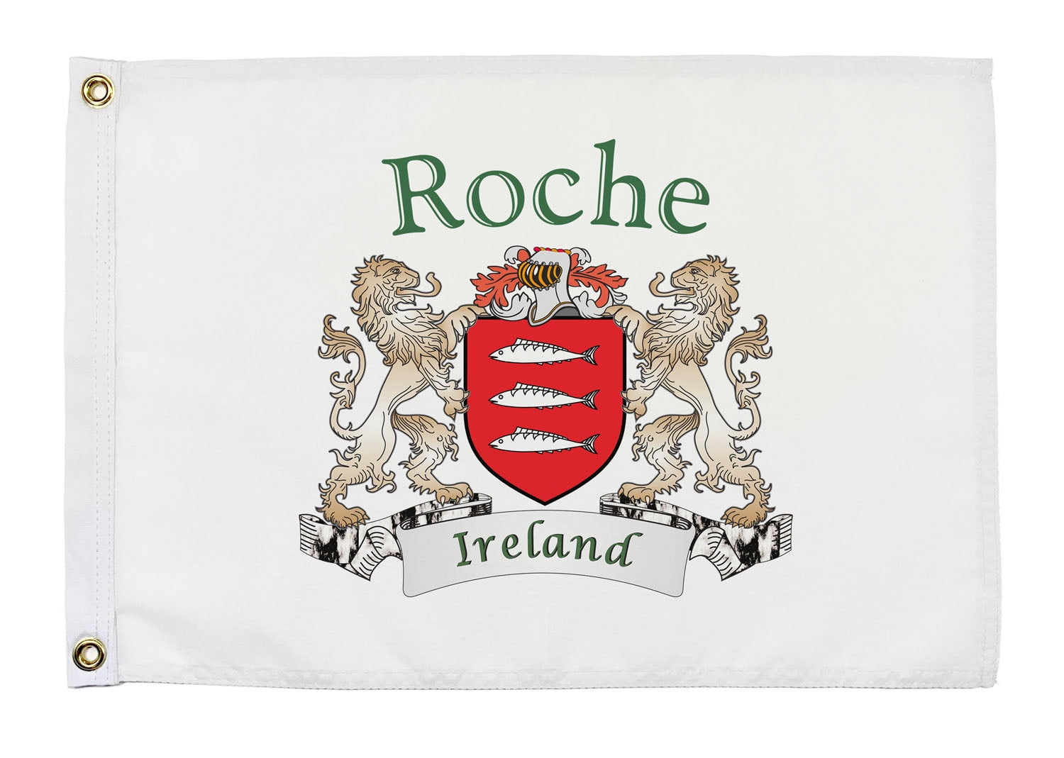 Roche Irish Coat of Arms Small White Flag - 16