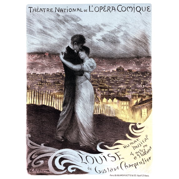 Rochegrosse Charpentiers Louise Musical Opera Advert Extra Large XL Wall Art Poster Print