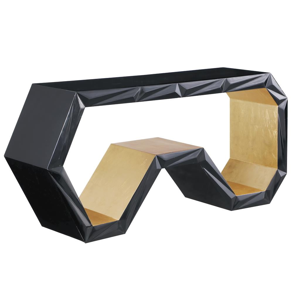 Rochelle Black Specialty Wood Console Table