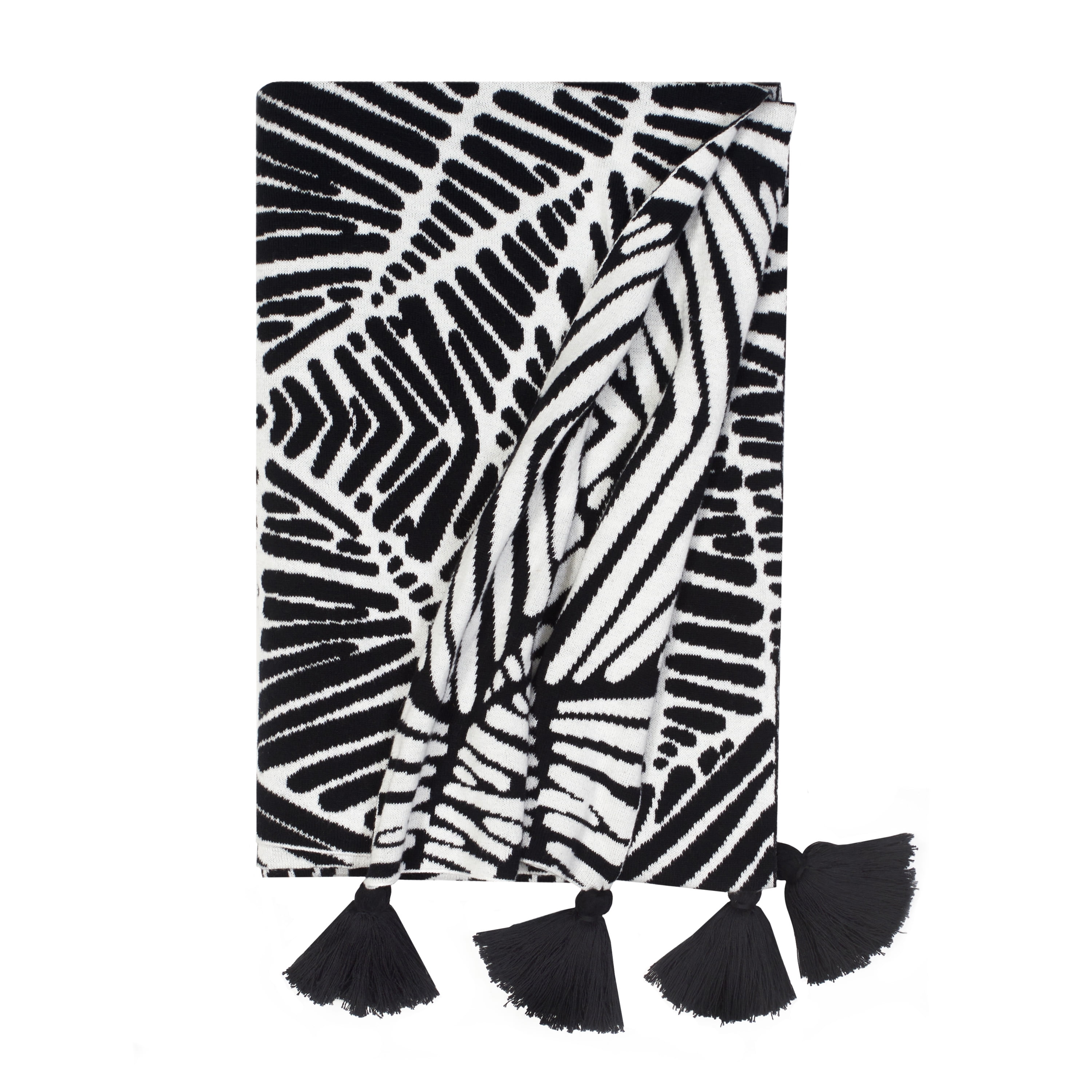 Free Shipping Rochelle Porter Design Oga Throw Black 50in x 60in Rectangle Black White 1 Piece Cotton Adult Walmart