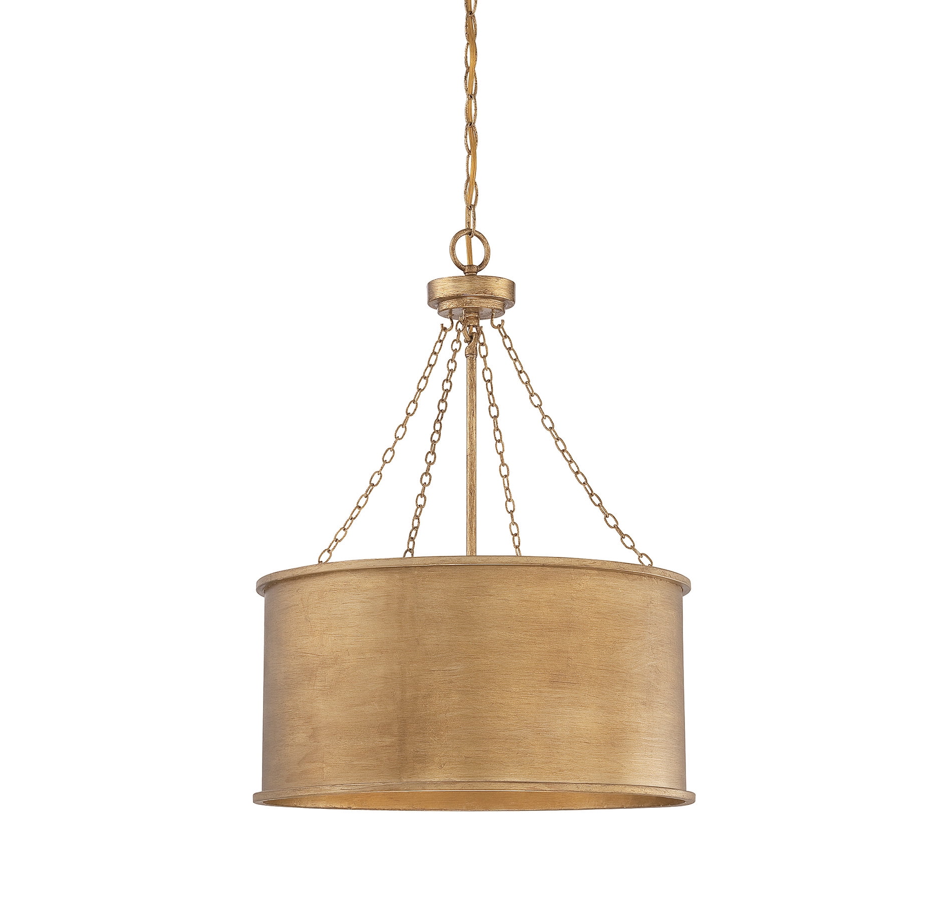 Rochester Gold Patina 4-Light Metal Drum Pendant