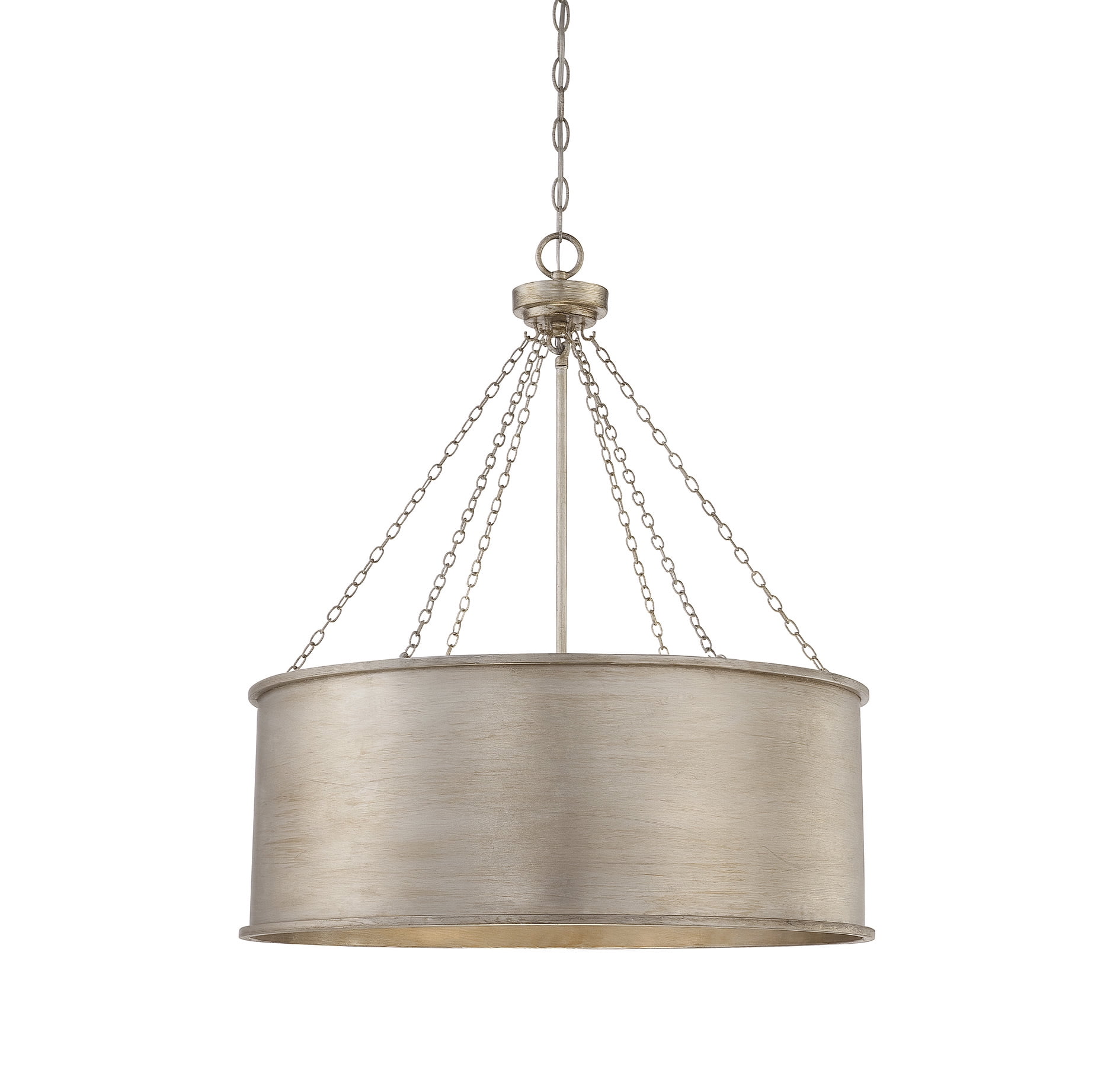Elegant Silver Patina 6-Light Drum Chandelier for Bohemian Interiors