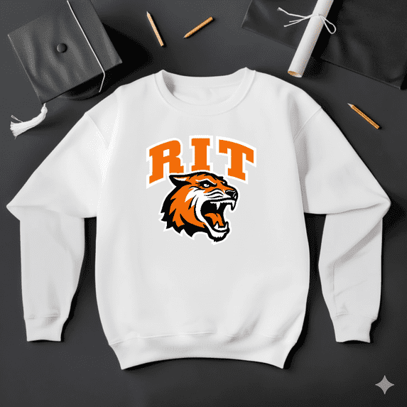 Rochester Institute Of Technology RIT Tiger Logo Retro Fan Sweatshirt V41382, up to size 5XL