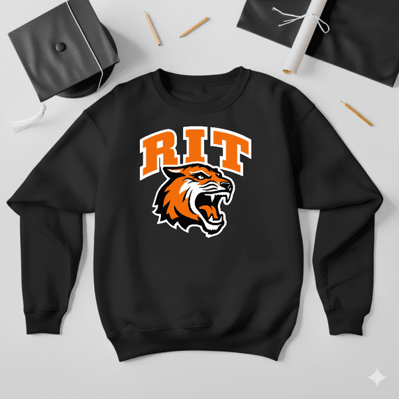 Rochester Institute Of Technology RIT Tiger Logo Retro Fan Sweatshirt V41382, up to size 5XL