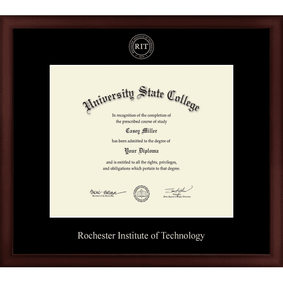 Rochester Institute of Technology Diploma Frame, Document Size 12" x 10"