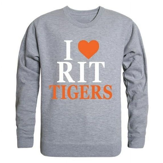 Rochester Institute of Technology I Love Crewneck T-Shirt, Heather Grey - Large