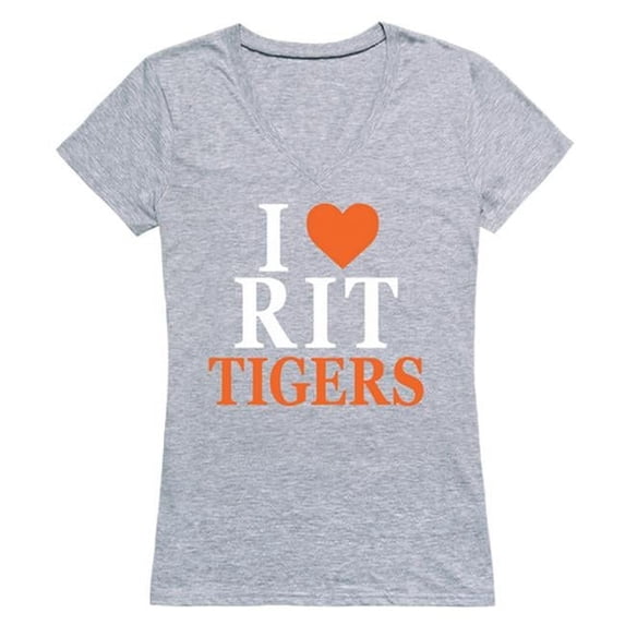 Rochester Institute of Technology I Love T-Shirt for Women, Heather Grey - Extra Large