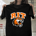 thumbnail image 1 of Rochester Institute of Technology RIT Tiger Stacked Team Logo Unisex T-Shirt, for men & women, up to size 5XL., 1 of 2