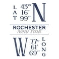 thumbnail image 1 of Rochester, New York, Latitude and Longitude (Blue) (12x18 Wall Art Poster, Room Decor), 1 of 3
