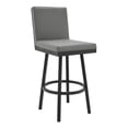 thumbnail image 1 of Rochester Swivel Modern Metal & Grey Faux Leather Bar & Counter Stool, 1 of 1