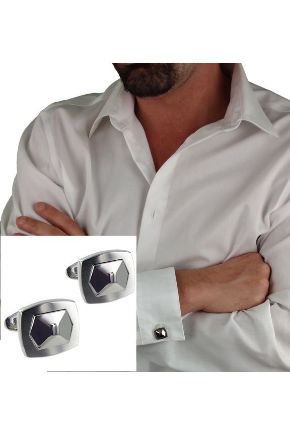Cufflinks Stainless Steel Geometric Industrial Hexagon