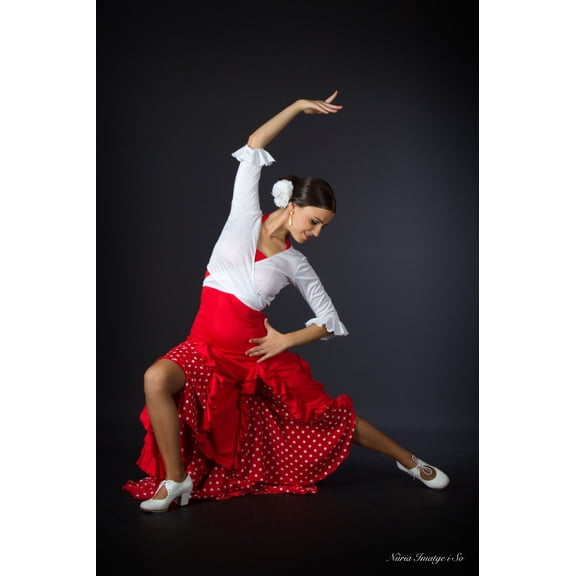 Rocio Giner Bailaora Dancing 24"x36" Art Print Poster - Flamenco, poses de danza espanola