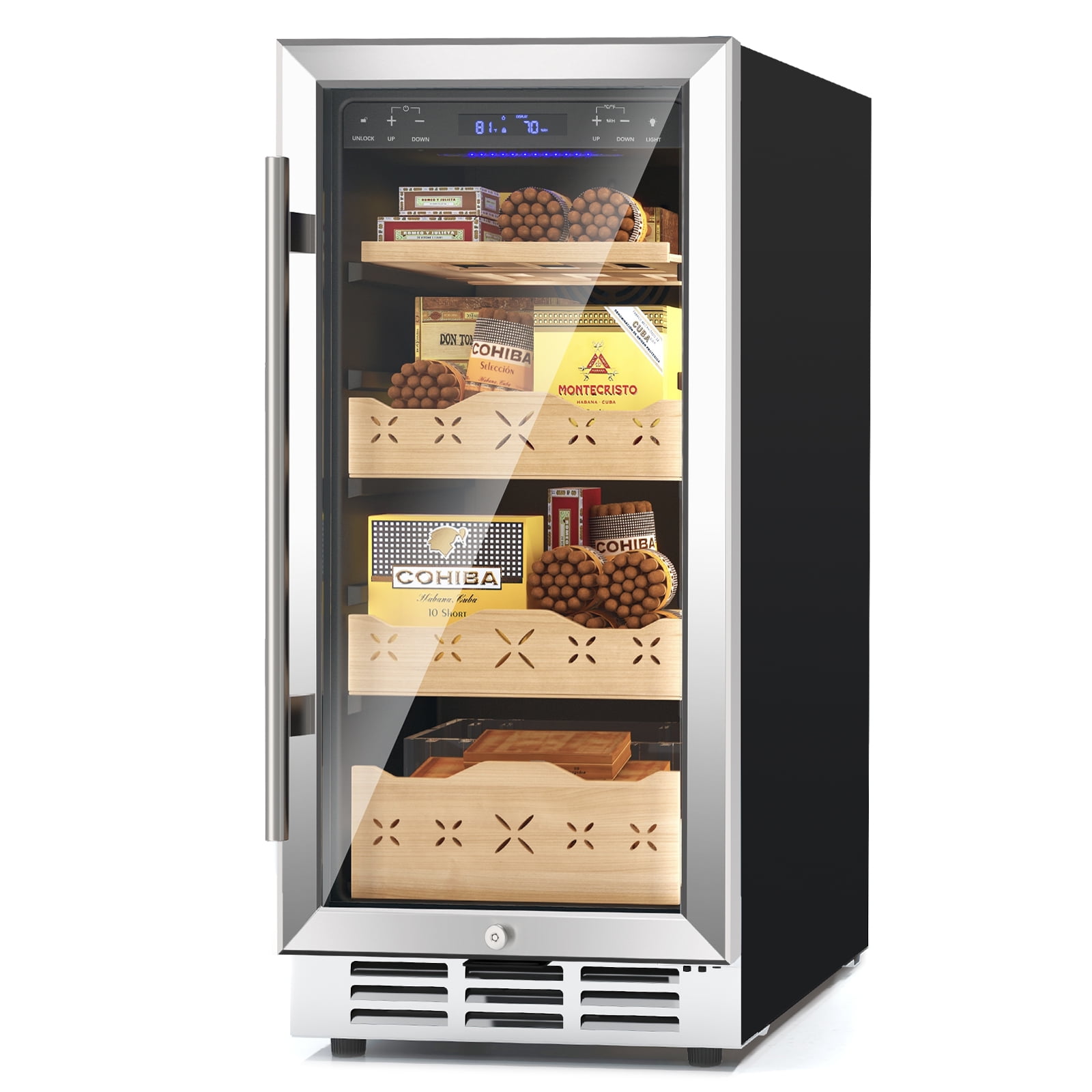 Rocita 15 Inch Compressor Electric Humidor for Cigars, 100L Cigar