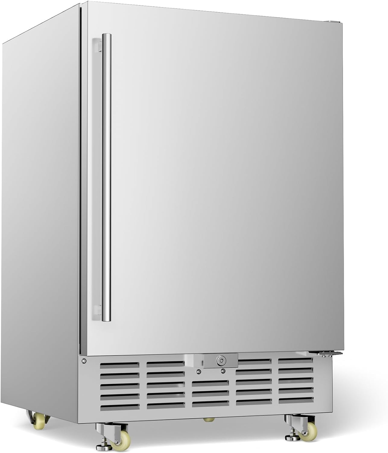 Silver Stainless Steel Single Zone Beverage Cooler with LED Controls