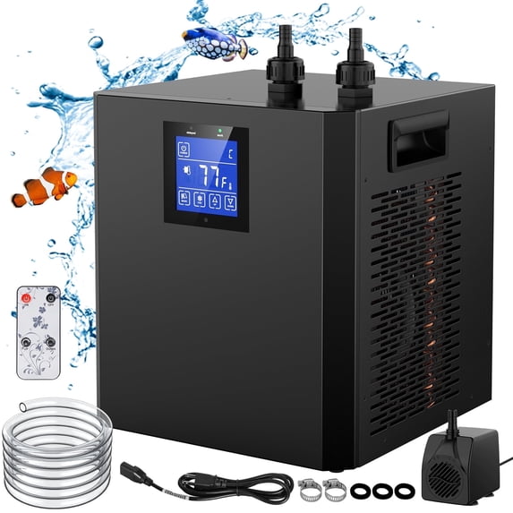 Ecojoy 79 Gal Aquarium Chiller Water Chiller Hydroponic 1/3 HP Tank Cooler With Remote