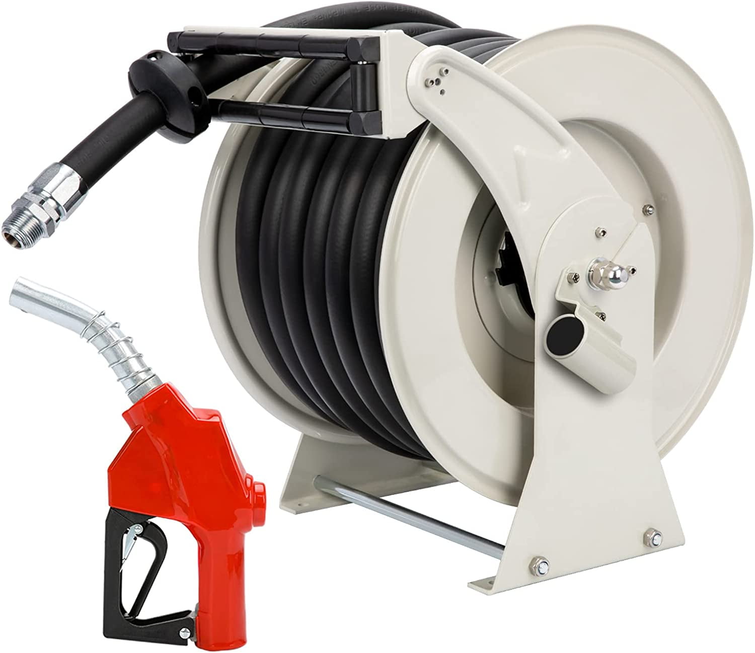 Rocita Diesel Fuel Hose Reel with Fueling Nozzle, 1 inch x 50 ft Retractable  Oil Hose Reel Hose Holder, 300 PSI Industrial Auto Hose Oil Heavy Duty Reel  for Vehicle, Motor Oil Emulsified Oil 