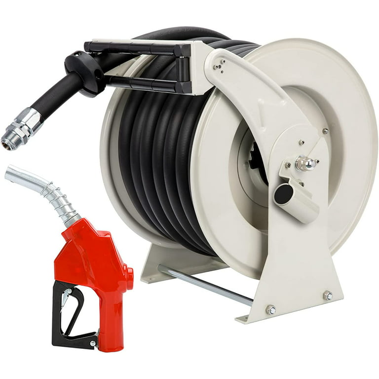 Rocita Diesel Fuel Hose Reel with Fueling Nozzle, 1 inch x 50 ft  Retractable Oil Hose Reel Hose Holder, 300 PSI Industrial Auto Hose Oil  Heavy Duty Reel for Vehicle, Motor Oil