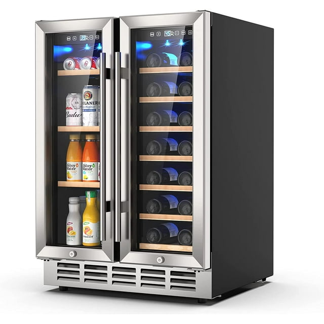 Rocita Dual Zone Wine Cooler Beverage Refrigerator, 24 inch Wine