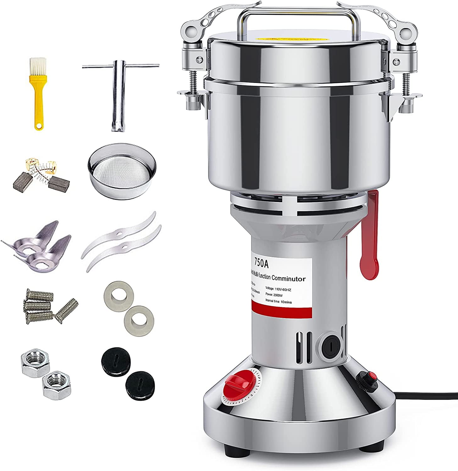 Rocita Electric Grain Mill Grinder, 750g Commercial Spice Grinder, High