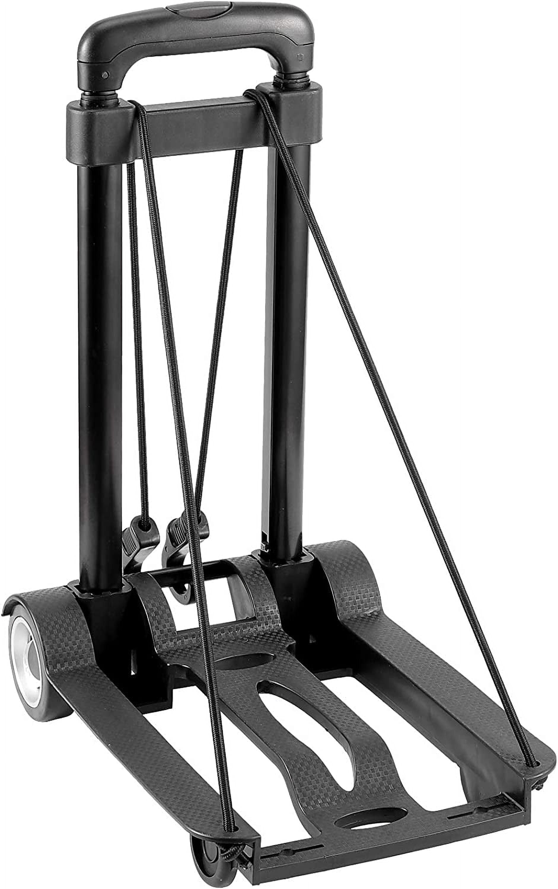 Rocita Folding Hand Truck, 55 Lbs 25 KG Max Weight Solid Construction Dolly, Black