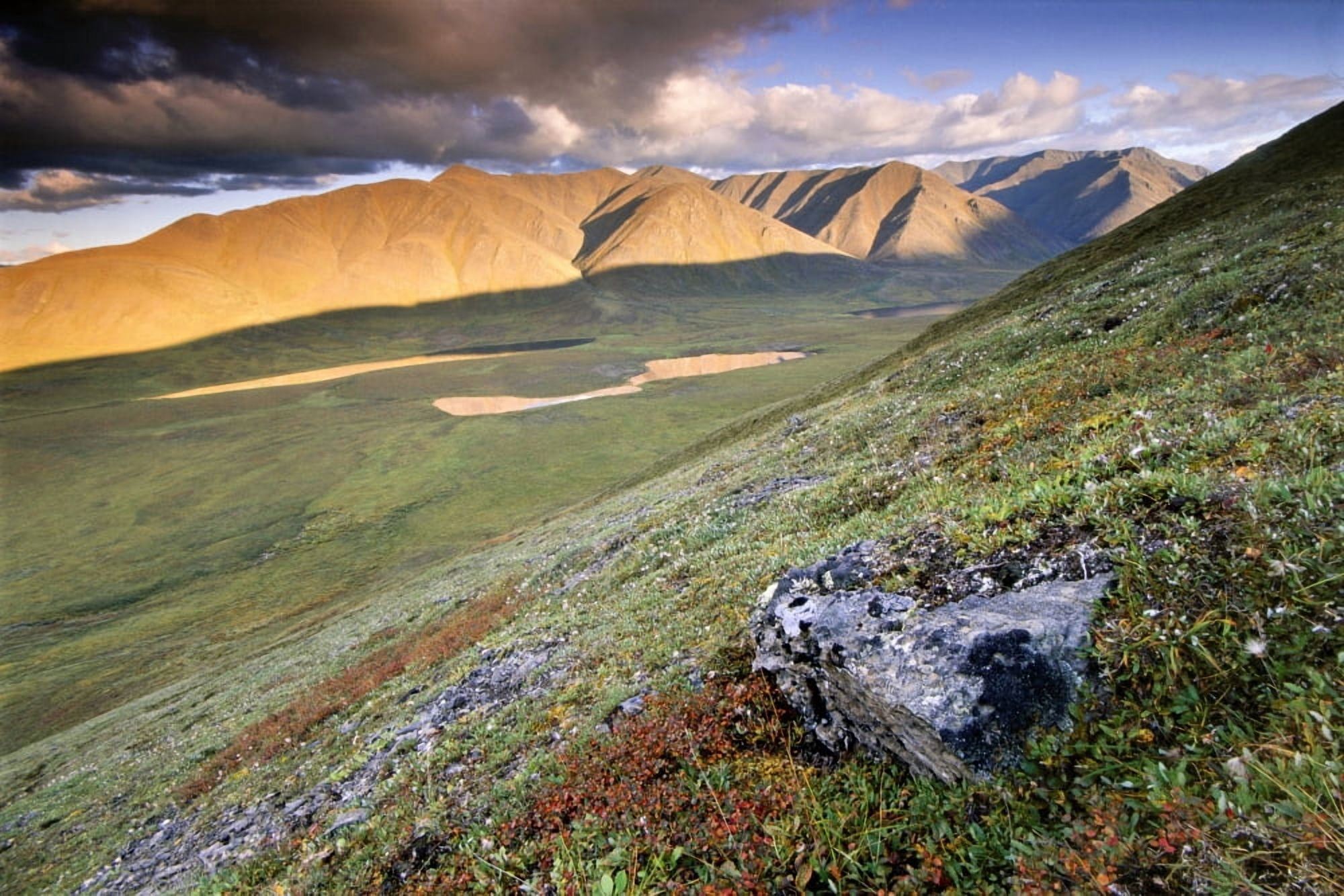 Rock And Alpine Tundra Near The Alatna River Headwaters In Gates Of The Arctic National Park & Preserve Arctic Alaska Fall Canvas Art - Carl Johnson Design Pics (17 x 11)